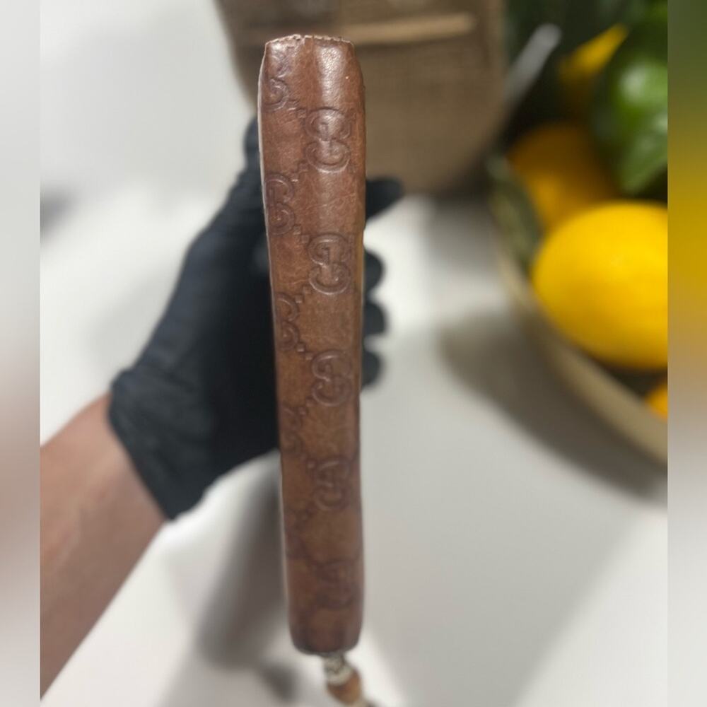 Gucci Tan Leather Embossed Wallet - Picture 3 of 8